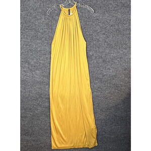 Ronny Kobo Collection Mustard Yellow Halter Midi Dress